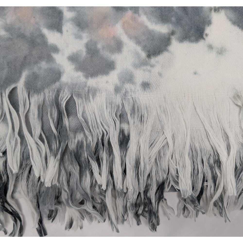 Tie Dye Fringe Scarf by BP in Gray White Pink - Picture 8 of 13